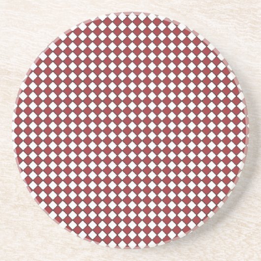 Grès Dessous de verre rouge, noir et blanc En vichy (Devant)