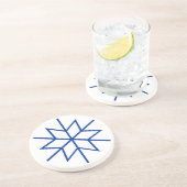 Grès Dessous de verre - Snowflakes en bleu (Côté)