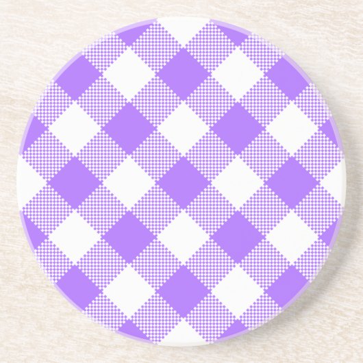 Grès en vichy série : Dessous de verre violet 1 de plus (Devant)