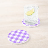 Grès en vichy série : Dessous de verre violet 1 de plus (Côté)