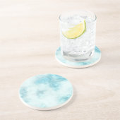 Grès ensemble de dessous de verre en marbre bleu (Côté)