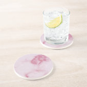 Grès ensemble de dessous de verre en marbre rose (Côté)
