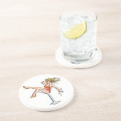Grès Fille dans un dessous de verre en verre à Martini  (Côté)