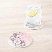 Grès Fleurs de cerisier abstraites dessous de verre en (Côté)