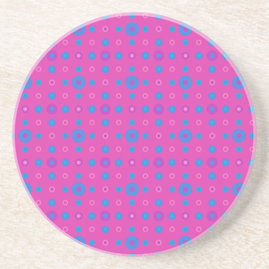 Grès Joli Dessous de verre en grès, Magenta et Bleu cla (Devant)