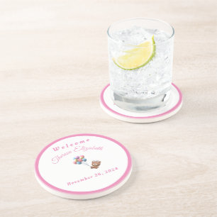 Grès Joli Ours et Ballons Fille Dessous de Verre en Grè