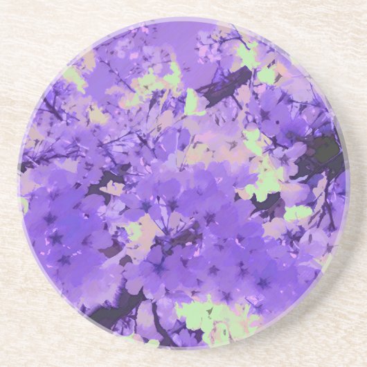 Grès Les cerisiers en fleurs dans un Dessous de verre v (Devant)