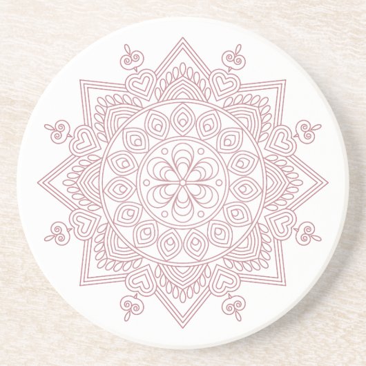 Grès Mindfulness Mandala Design Dessous de verre en grè (Devant)