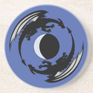 Grès Moon Dragons Design Imaginaire Dessous de verre en