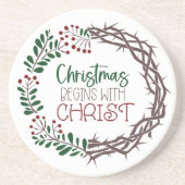 Grès NOËL COMMENCE AVEC LE Dessous de verre EN Pierre C (Devant)