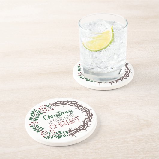 Grès NOËL COMMENCE AVEC LE Dessous de verre EN Pierre C (Côté)