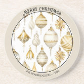 Grès Ornements de Noël en argent or Dessous de verre en (Devant)