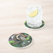 Grès Roue d'eau en bois Dessous de verre de peinture ph (Côté)