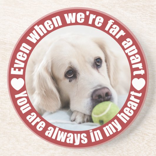 Grès VOTRE PHOTO Far Apart Love dessous de verre en grè (Devant)