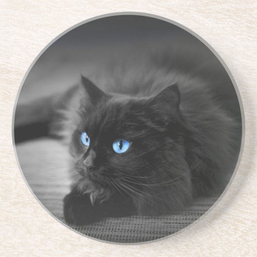 Grès Yeux Bleus de Minuit - Dessous de Verre en Pierre (Devant)