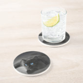 Grès Yeux Bleus de Minuit - Dessous de Verre en Pierre (Côté)