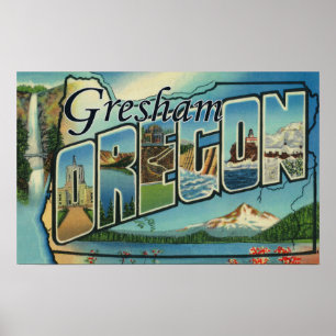 Gresham, Oregon - Grote Letter-scènes Poster