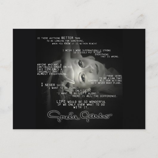 Greta Garbo-Briefkaart Briefkaart (Voorkant)