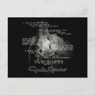 Greta Garbo Quote Post Kaart