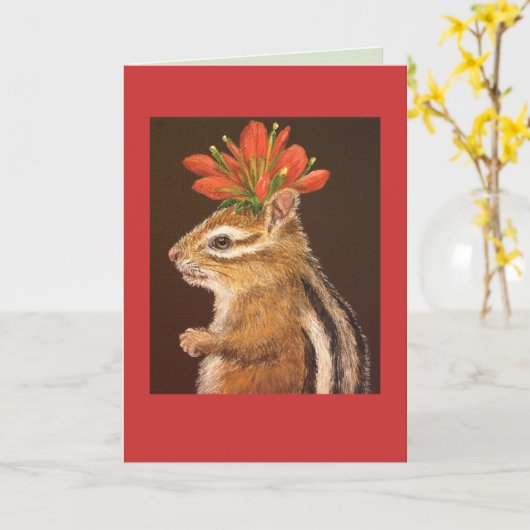 Greta la carte chipmunk (Fleur jaune)