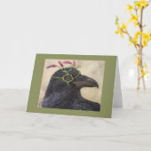 "Greta" la carte corbeau (Fleur jaune)