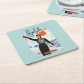 Gretchen Fraser Advertisement Poster Vierkante Kartonnen Onderzetter (Schuin)