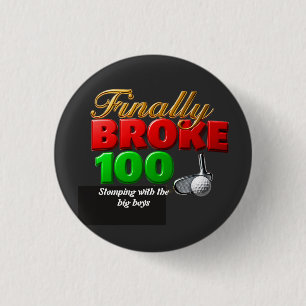 Gretige golfer bereikt sportieve mijlpaal ronde button 3,2 cm