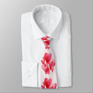 Gretige Roze Harten Stropdas