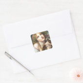 Greuze Papillon/Phalene "Fidelity" Vierkante Sticker (Envelop)