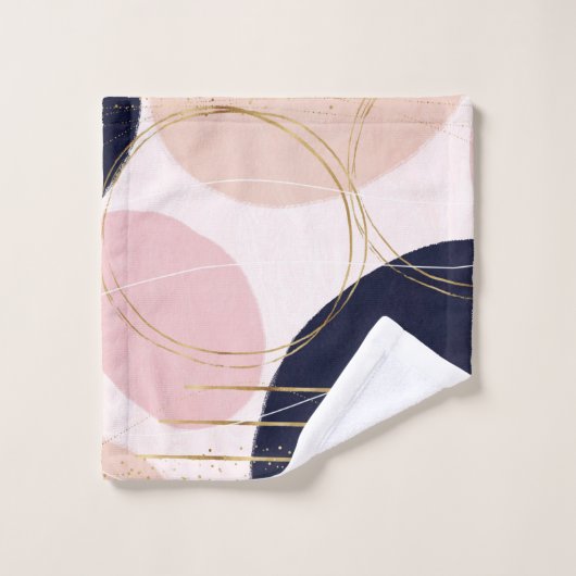 Grèves et cercles d'or modernes Conception rose mi (Gant de toilette)