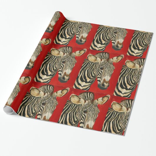 Grevy's Zebra African Wildlife Zoo Animal Art Cadeaupapier (Uitgerold)