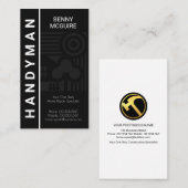 Grey Abstract Home Landscape Motif Builder Visitekaartje (Voorkant / Achterkant)