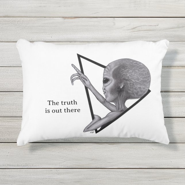 Grey Alien, de waarheid is er Buitenkussen (Voorkant)