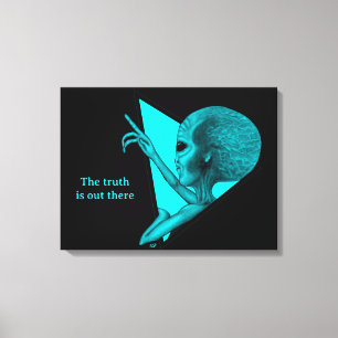 Grey Alien, de waarheid is er Canvas Afdruk