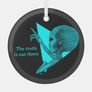 Grey Alien, de waarheid is er Glas Ornament