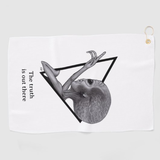 Grey Alien, de waarheid is er Golfhanddoek (Horizontaal)
