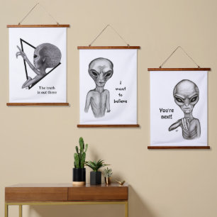 Grey Alien, de waarheid is er Hangend Wandkleed