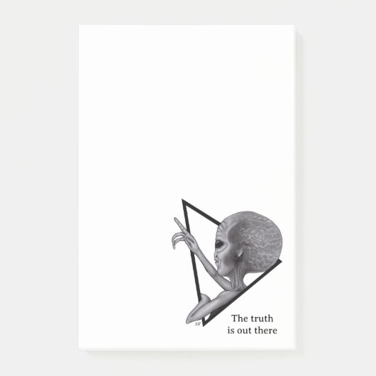 Grey Alien, de waarheid is er Post-it® Notes (Voorkant)