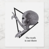 Grey Alien, de waarheid is er Wijn Etiket (Enkel label)