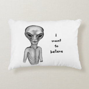 Grey Alien, ik wil geloven Accent Kussen