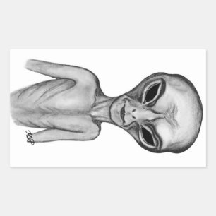 Grey Alien, ik wil geloven Rechthoekige Sticker