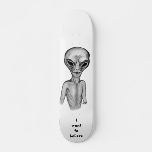 Grey Alien, ik wil geloven Skateboard (Voorkant)