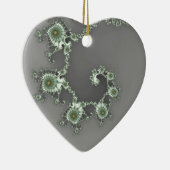 Grey Alien-kerstfractal Keramisch Ornament (Rechts)