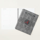 Grey Alligator Leather Scales Custom Monogram  Planner (Display)