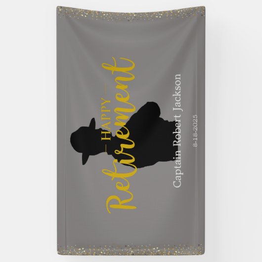 Grey and Black State Trooper Retirement Banner (Verticaal)