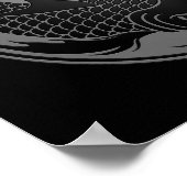 Grey and Black Yin Yang Koi Fish Poster (Hoek)