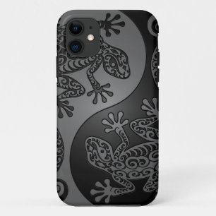 Grey and Black Yin Yang Lizards iPhone 11 Hoesje