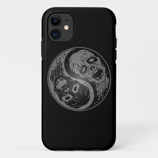 Grey and Black Yin Yang Zombies Case-Mate iPhone Case (Achterkant)
