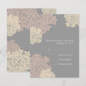 Grey and Cream Queen Anne's Lace Wedding RSVP (Devant / Derrière)