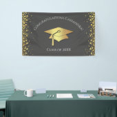 Grey and Gold Graduation Spandoek (Beurs)